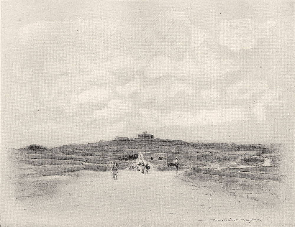 ISRAEL. Palestine. On the road to Bethlehem 1920 old antique print picture